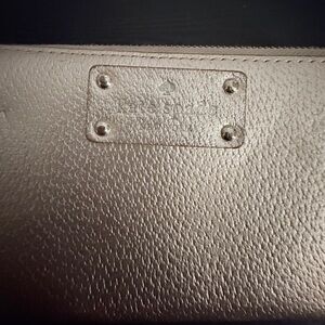 kate spade metallic champagne leather wallet